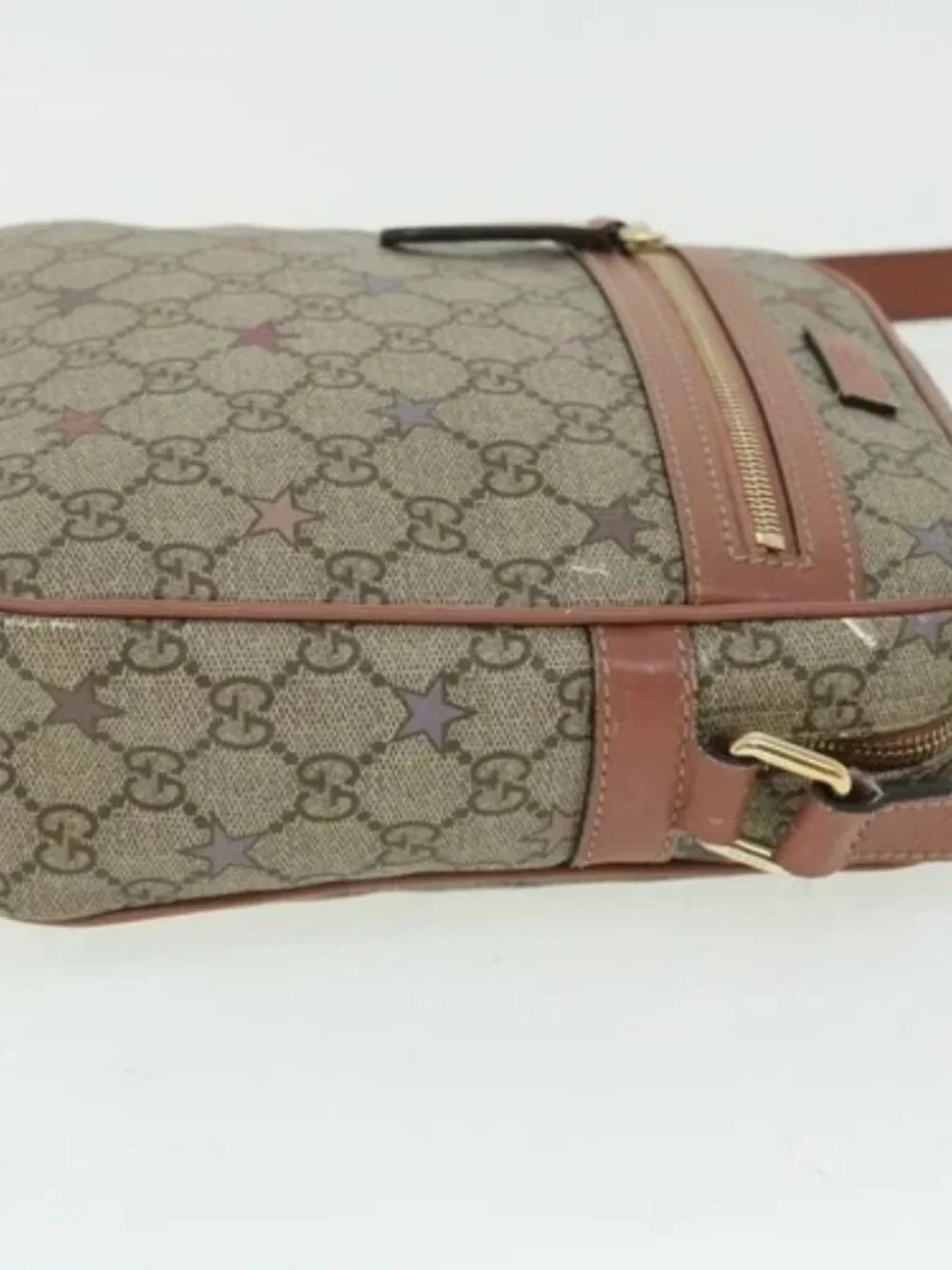 GUCCI GG Canvas Shoulder Bag PVC Leather Beige - Picture 4 of 16